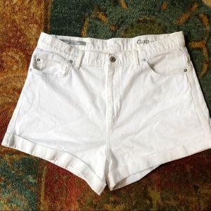 GAP White High Waisted Jean Shorts